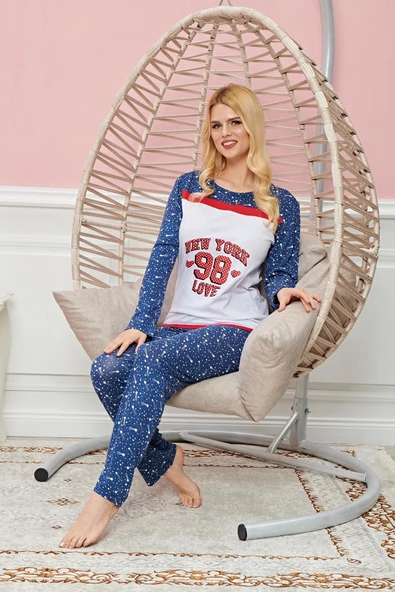 LitaeTrend Bayan Uzun Kollu Pijama Takımı Model no 7569 - 1