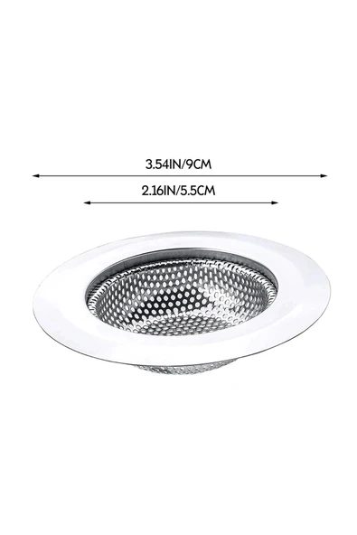 LitaeTrend Mutfak Su Lavabo Filtresi Örgü Süzgeç Paslanmaz Çelik 7.5 cm Çap - Resim 4