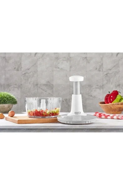 LitaeTrend Yakut Üstten Basmalı El Rondo Blender Çelik Bıcaklı Beyaz - 2