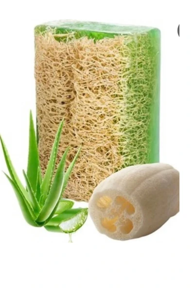 LitaeTrend Sabun Saklama Çantalı Kabak Lifli Aloe Vera Sabunu - Resim 2