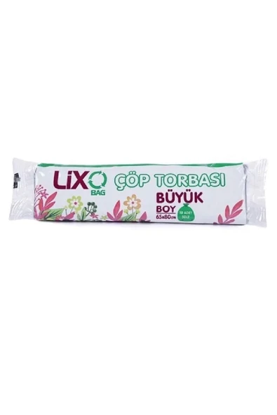 LitaeTrend Büyük Boy Çöp Torbası 65 x 80 cm 10 Lu Rulo x 1 Paket = 10 Adet (Mavi) - 1