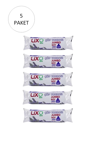 LitaeTrend J-650 Jumbo Boy Çöp Torbası 80 x 110 cm 10 Lu Rulo x 5 Paket = 50 Adet (Siyah) ürün görseli 1