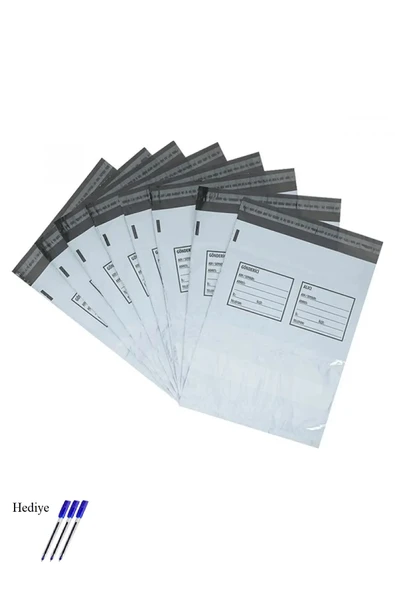LitaeTrend Orta Boy Cepli Kargo Poşeti 30x37+5 cm - 200 Adet (40+40=80 Mikron) - 1