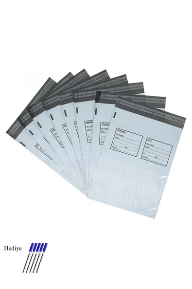 LitaeTrend Cepli Küçük Boy Kargo Poşeti 24x30+5 cm - 300 Adet (40+40=80 Mikron) - 1