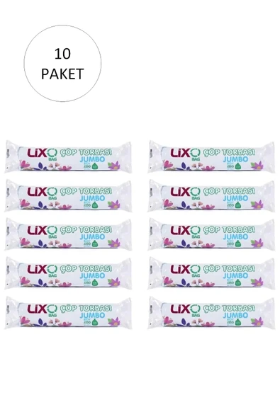 LitaeTrend J-250 Jumbo Boy Çöp Torbası 80 x 110 cm 10 Lu Rulo x 10 Paket = 100 Adet (Mavi) ürün görseli 1