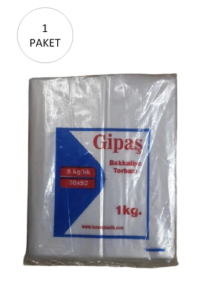 LitaeTrend Bakkaliye Naylon Torba 5'kg lık 30x52 cm 1 Paket (Takriben 110 Adet) - 1