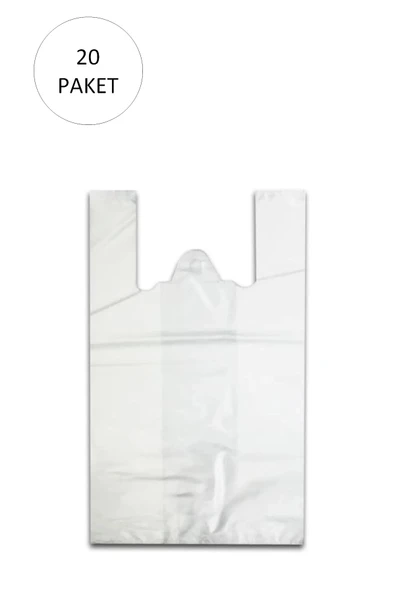 LitaeTrend Beyaz Hışır Atlet Poşet Mini Boy 22x31 cm 20 Paket Takriben 10.000 Adet ürün görseli 1