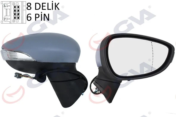 DIŞ DİKİZ AYNASI SAĞ FIESTA 08>14 ELEKTRİKLİ ISITMALI SİNYALLİ ASTARLI 6 FİŞ VM-6313EHPAR  8A6117682FJ5YYW-1753801 - 1