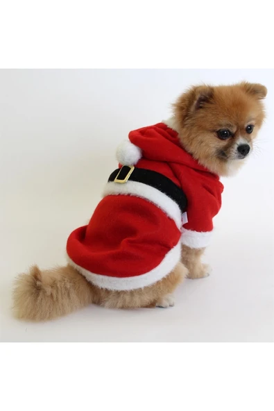 MAXSTYLESPET Noel Baba Pet Ceket Kedi Köpek Kıyafeti Kırmızı ürün görseli