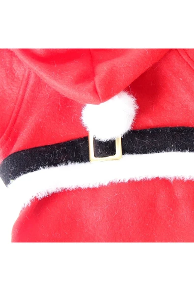 MAXSTYLESPET Noel Baba Pet Ceket Kedi Köpek Kıyafeti Kırmızı - Resim 3