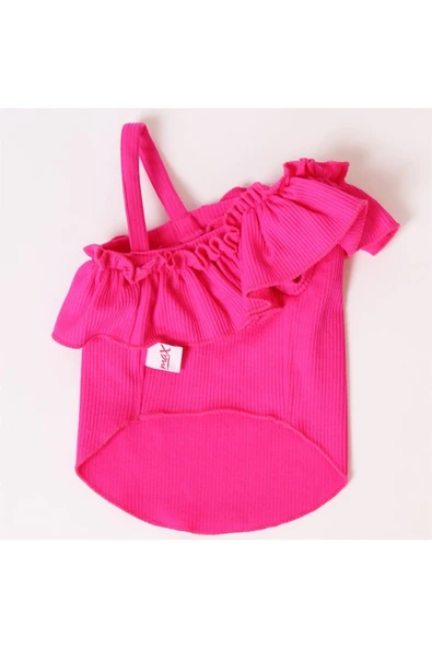 MAXSTYLESPET Tek Omuz Pet Bluz - Pembe Köpek Ve Kedi Kıyafeti - Resim 4