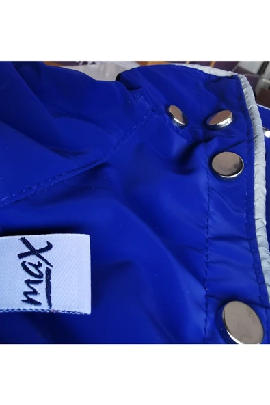 MAXSTYLESPET Astarsız Kapüşonlu Pet Yağmurluk - Lacivert / Saks - Köpek Kedi Kıyafeti - Resim 3