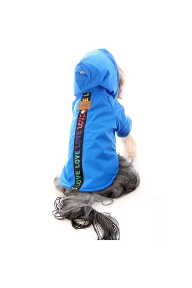 MAXSTYLESPET Membranlı Polarlı Pet Yağmurluk - Mavi - Köpek Kedi Kıyafeti - Resim 2