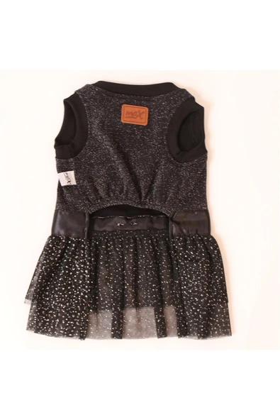 MAXSTYLESPET Pet Simli Tütülü Elbise Siyah Köpek Kedi Kıyafeti - Resim 3