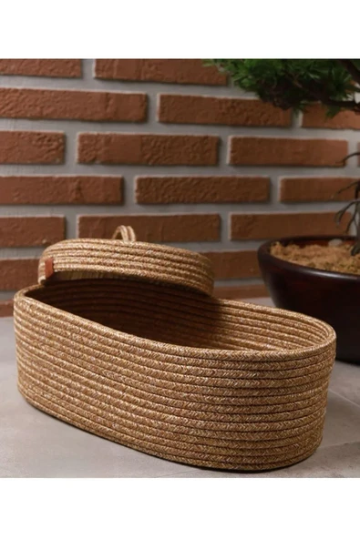 OVAL KAPAKLI SEPET 20*30CM ORGANİZER DÜZENLEYİCİ - 3