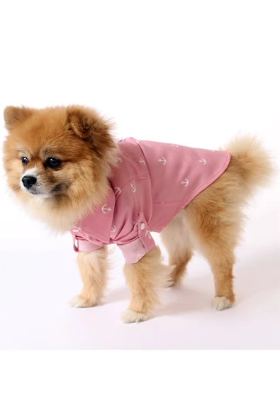 MAXSTYLESPET Çapa Desenli Pet Gömlek - Pembe - Köpek Ve Kedi Kıyafeti - 4