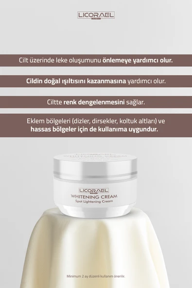 Licorael Dubai Whitening Cream Leke Karşıtı Beyazlatıcı Krem 50ml - Resim 4