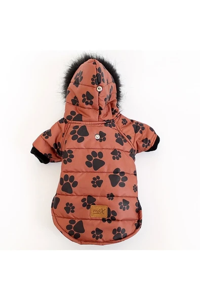 MAXSTYLESPET Pet Mont Pati Desenli Kahverengi Köpek Kedi Kıyafeti - 3