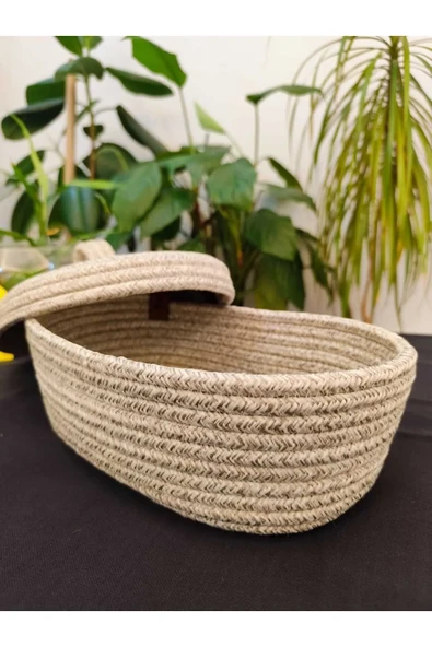 OVAL KAPAKLI SEPET 20*30CM ORGANİZER DÜZENLEYİCİ - 1