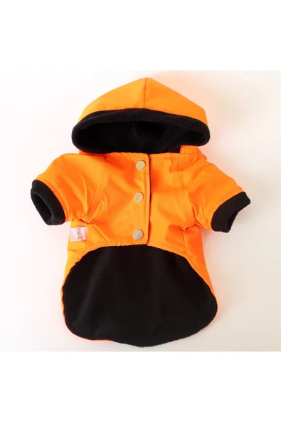 MAXSTYLESPET Membranlı Polarlı Pet Yağmurluk - Turuncu - Köpek Kedi Kıyafeti - Resim 3