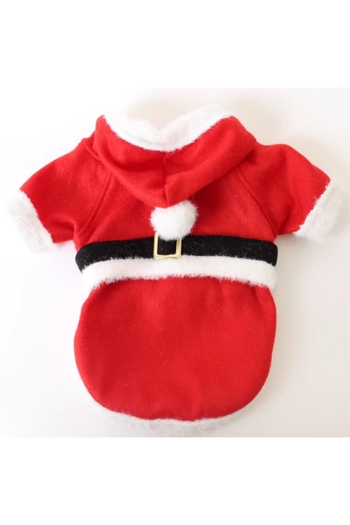 MAXSTYLESPET Noel Baba Pet Ceket Kedi Köpek Kıyafeti Kırmızı - Resim 2
