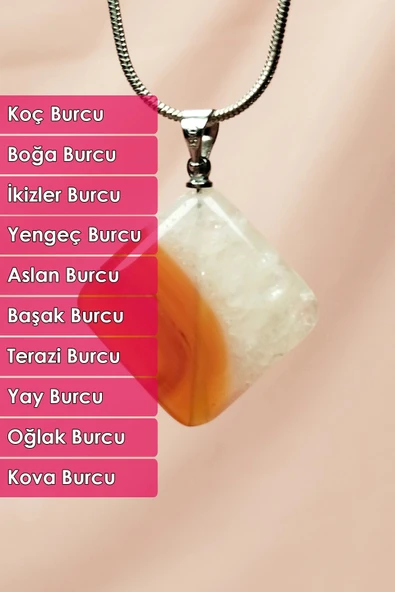 LitaeTrend Akik Doğal Taşı Zincirli El Yapımı Kolye Uç: 3 cm Zincir: 20 cm kutulu - 4