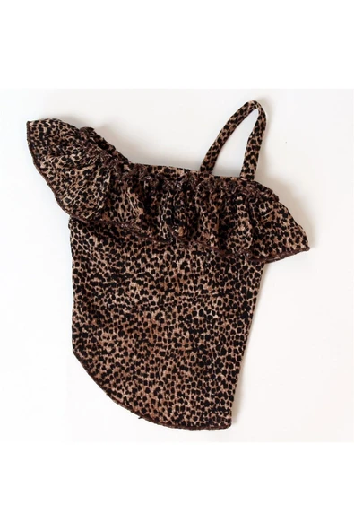 MAXSTYLESPET Tek Omuz Pet Bluz - Leopar Desen Köpek Ve Kedi Kıyafeti - Resim 3