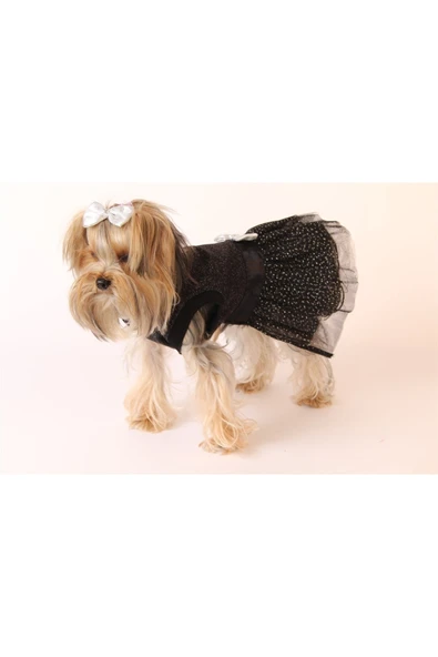 MAXSTYLESPET Pet Simli Tütülü Elbise Siyah Köpek Kedi Kıyafeti - Resim 4