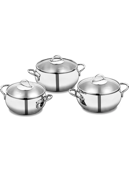 KORKMAZ A1801 TOMBİK JR.6 PARÇA TENCERE SETİ ürün görseli