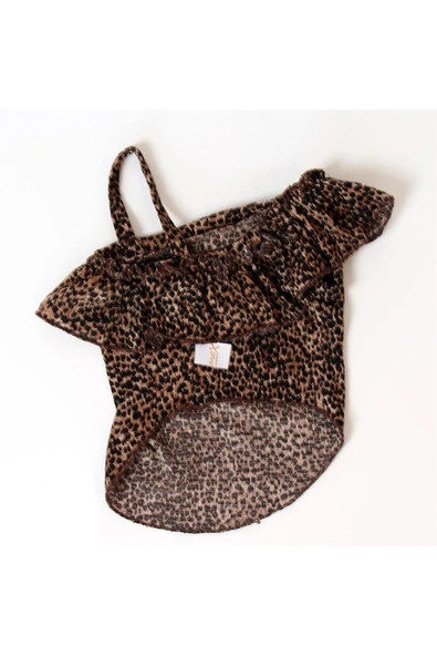 MAXSTYLESPET Tek Omuz Pet Bluz - Leopar Desen Köpek Ve Kedi Kıyafeti - Resim 4
