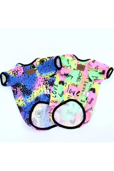 MAXSTYLESPET Kedi Köpek Kıyafeti - Love Tshirt Tişört - Küçük, Orta, Büyük Irk - Resim 5
