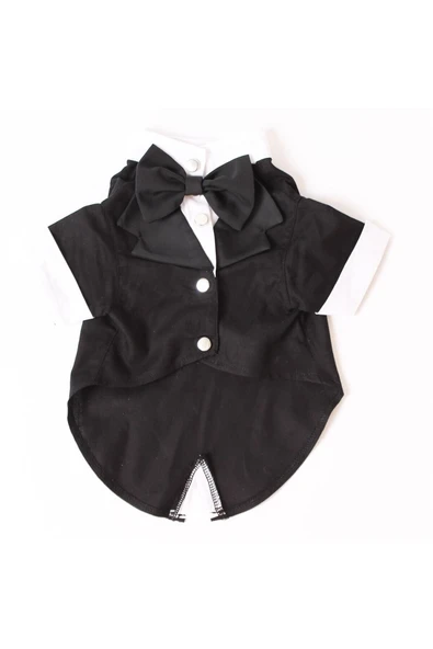 MAXSTYLESPET Pet Smokin - Siyah - Köpek Ve Kedi Için Düğün Nikah Nişan Evlilik Kıyafeti Damatlık - Resim 5