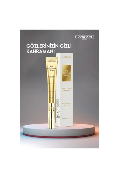 Licorael Dubai Eye Contour Krem Titreşimli Başlıklı Aydınlatıcı,Kırışıklık ve İnce Cizgi Görünümünü Azaltır 20ml - Resim 4