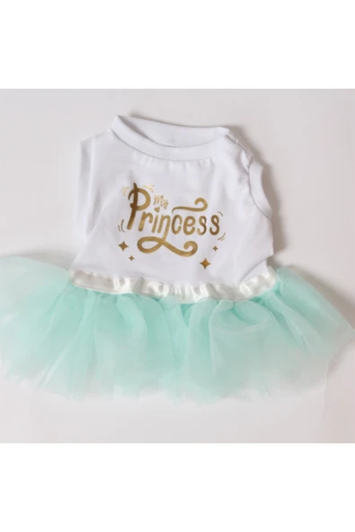 MAXSTYLESPET Prenses Tütü Pet Elbise - Yeşil Köpek Ve Kedi Kıyafeti - Resim 3