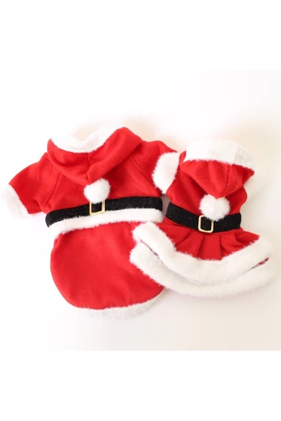 MAXSTYLESPET Noel Baba Pet Ceket Kedi Köpek Kıyafeti Kırmızı - Resim 4