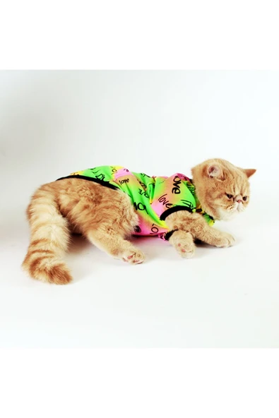 MAXSTYLESPET Pet Tshirt Kedi Köpek Kıyafeti - Love Tişört - Küçük, Orta, Büyük Irk - Resim 2