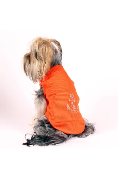 MAXSTYLESPET Kanguru Cep Çapalı Pet Kolsuz Bluz Turuncu Köpek Kedi Kıyafeti - Resim 2