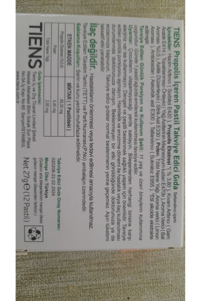 Propolis İçeren Şekersiz Bal Aromalı Pastil - 3