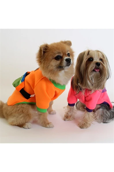 MAXSTYLESPET Pet Sweatshirt Çantalı - Pembe- Köpek Ve Kedi Kıyafeti - Resim 4