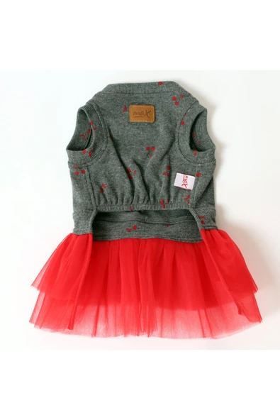 MAXSTYLESPET Kiraz Desenli Elbise - Resim 4