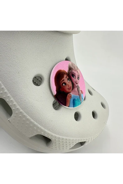 Crocs Terlik Süsü ve Aksesuarı , Çanta Süsü – Jibbitz 3D Dijital Baskılı Frozn Anna Figür Logo Aksesuar - Resim 2