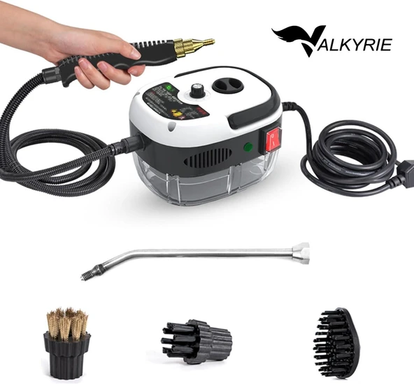 Valkyrie 2500W Yüksek Basınçlı Buharlı Temizleyici 115°C 3 Başlık Ayarlanabilir Güç Derin Temizlik Makinesi