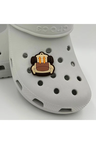 Crocs Terlik Süsü ve Aksesuarı , Çanta Süsü – Jibbitz 3D Sırt Kamp Çantası Logo Aksesuar
