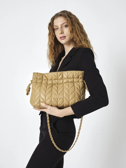 Pierre Cardin Kadın Kapitone Omuz Çantası Bej 05PC25Y10105 ürün görseli