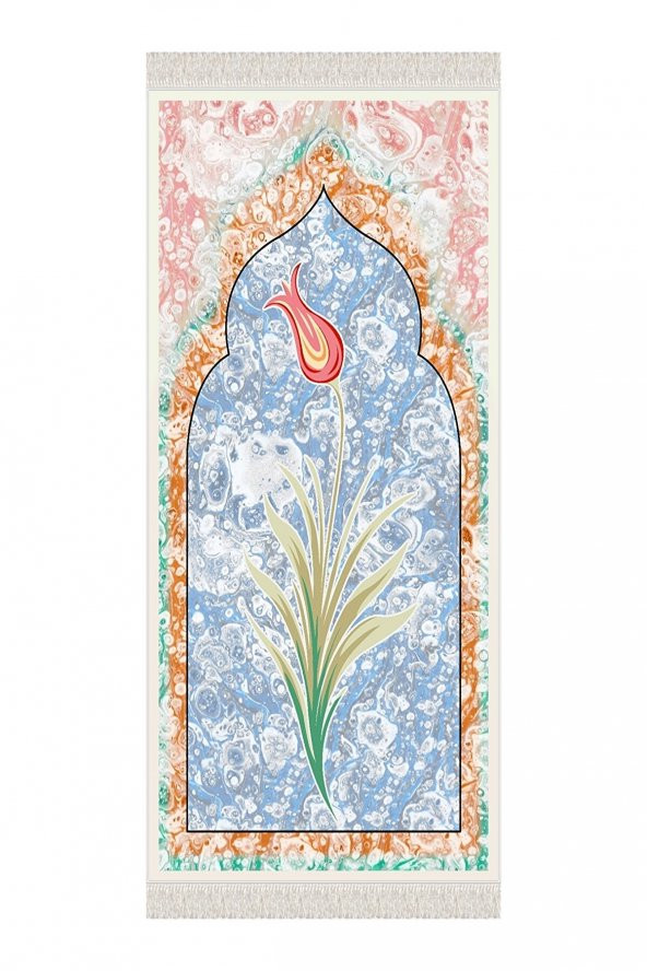 elleser Dekoratif Yıkanabilir Kaymaz Tabanlı Seccade    (80x120) - 2
