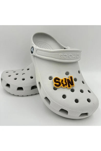 Crocs Terlik Süsü ve Aksesuarı , Çanta Süsü – Jibbitz 3D Sun Yazılı Görsel Logo Aksesuar - Resim 3