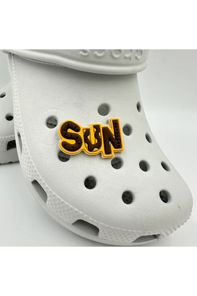 Crocs Terlik Süsü ve Aksesuarı , Çanta Süsü – Jibbitz 3D Sun Yazılı Görsel Logo Aksesuar - Resim 2