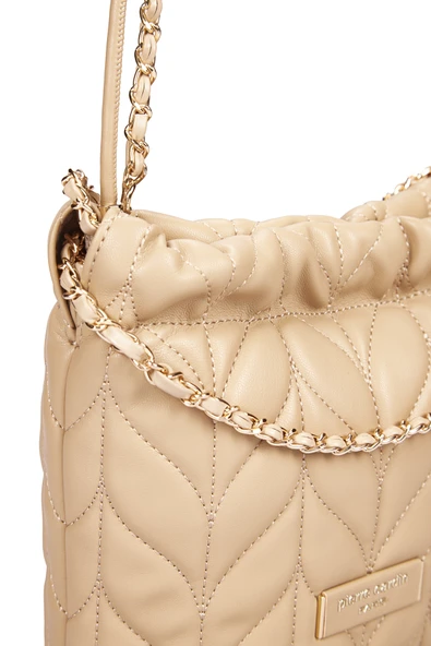 Pierre Cardin Kadın Çapraz Kapitone Çanta Bej 05PC25Y10104 - Resim 6