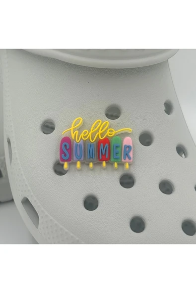 Crocs Terlik Süsü ve Aksesuarı , Çanta Süsü – Jibbitz 3D Hello Summer Logo Aksesuar ürün görseli 1