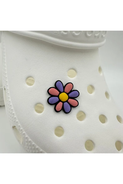 Crocs Terlik Süsü ve Aksesuarı , Çanta Süsü – Jibbitz 3D Renkli Papatya Logo Aksesuar ürün görseli 1